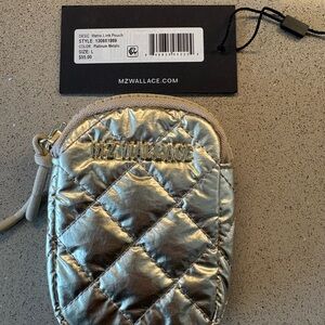 MZ Wallace Platinum Metallic Metro Link Pouch